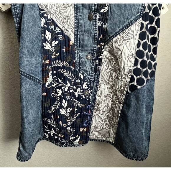 LA Blend Women’s M Boho Patchwork Multi-Pattern Vest - Picture 3 of 8